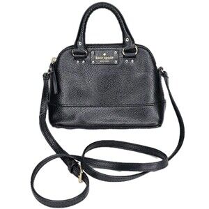 Kate Spade Jenny Southport Avenue Black Leather 2 Way Handbag/Crossbody Small